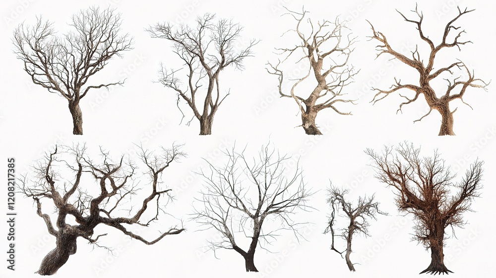 Fototapeta premium Intricate Patterns of Dead Trees with Unique Branch Designs