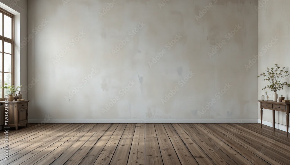 Sunlight streams through large windows, illuminating bare walls and polished wooden floors. A few potted plants add a touch of nature, enhancing the peaceful ambiance of this open space Sunlight streams through large windows, illuminating bare walls and polished wooden floors. A few potted plants add a touch of nature, enhancing the peaceful ambiance of this open space