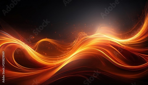 Wallpaper Mural Glowing fiery waves of orange light flowing against a dark background, enhanced by ethereal swirls, creating a dynamic, mystical atmosphere perfect for artistic and abstract designs.
 Torontodigital.ca