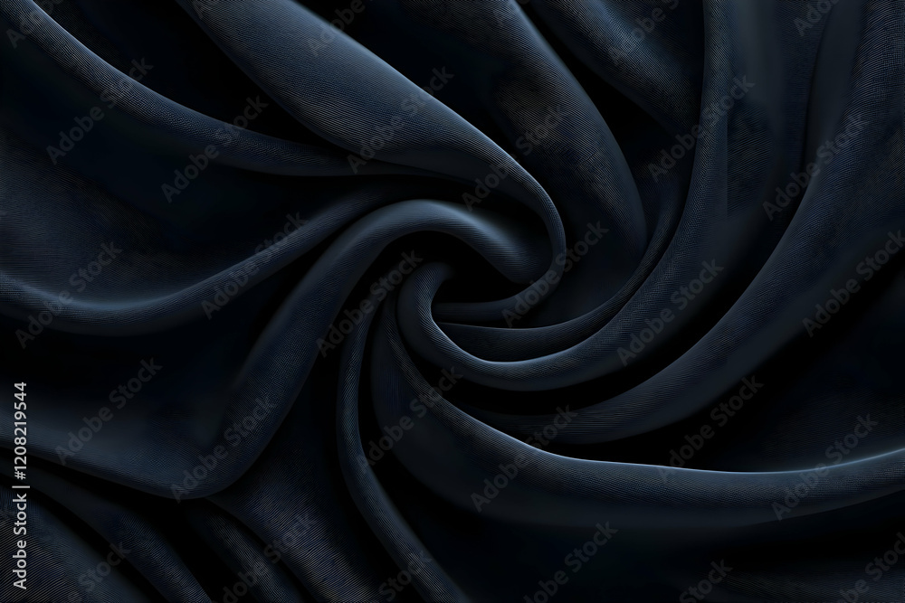 Obraz premium Dark Blue Fabric Swirl 3D Illustration