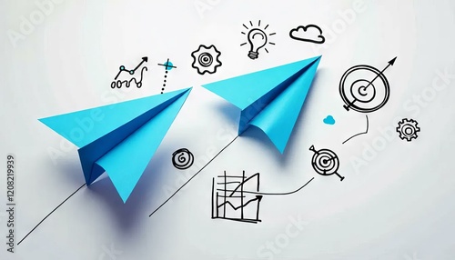 Paper Plane Growth_ Idea, Targets & Strategy Concept