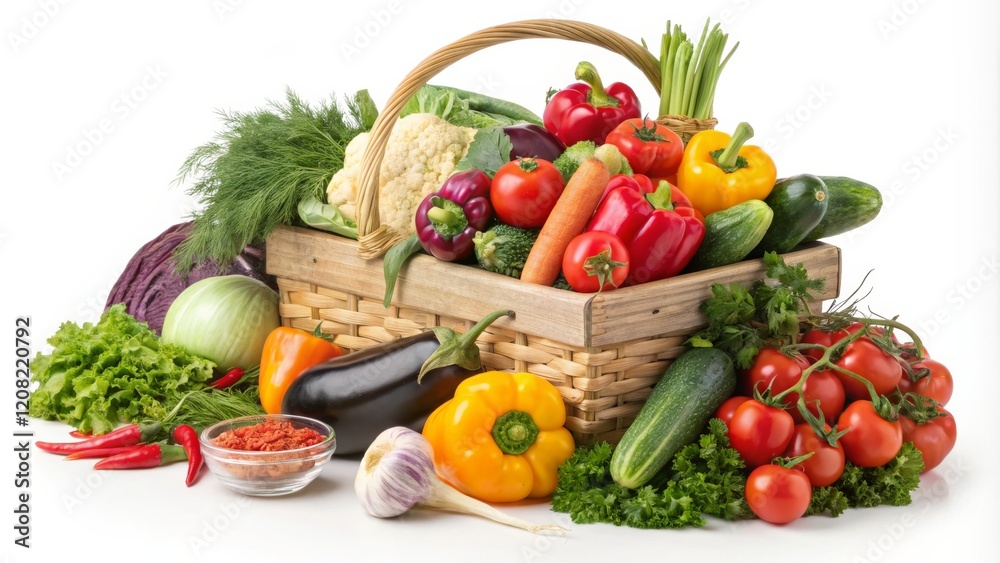 Vibrant Veggie Basket Colorful Composition of Fresh Produce in Wooden Crate, White Background, Healthy Food, Vegetable Photography Healthy Eating, Food Photography Vibrant Veggie Basket Colorful Composition of Fresh Produce in Wooden Crate, White Background, Healthy Food, Vegetable Photography Healthy Eating, Food Photography