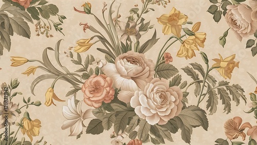 Wallpaper Mural Classic wallpaper vintage flower pattern background Torontodigital.ca