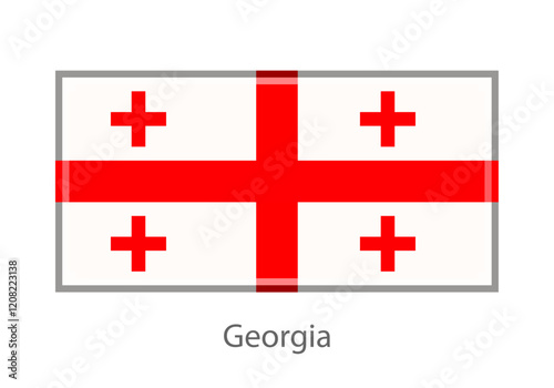 Vector illustration of the Georgia flag in pixel art or mosaic style on white background. Collection of flags of the countries of the world.