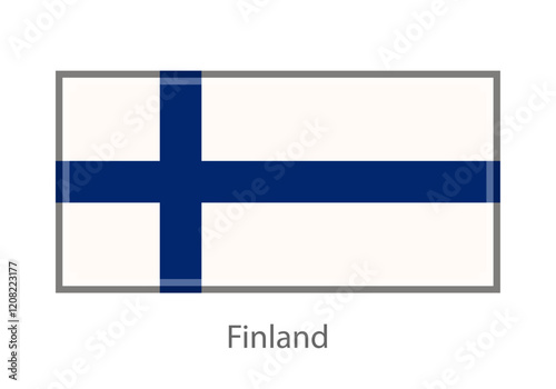 Vector illustration of the Finland flag in pixel art or mosaic style on white background. Collection of flags of the countries of the world.