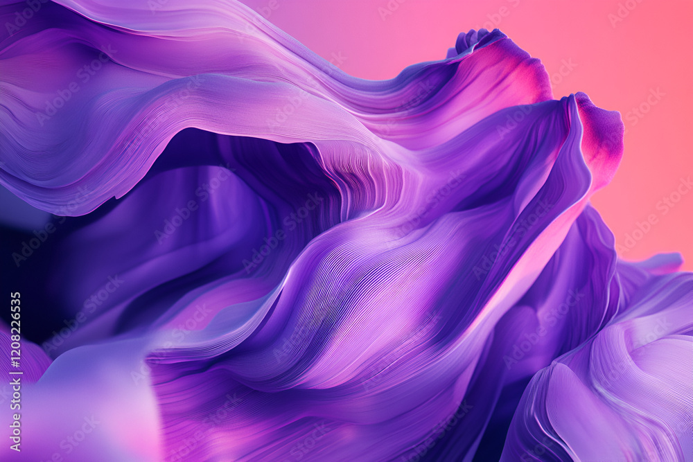 Obraz premium Abstract Swirls of Purple and Pink: A captivating abstract artwork featuring swirling, dynamic forms in vibrant shades of purple and pink. The abstract shapes create a sense of movement and energy.