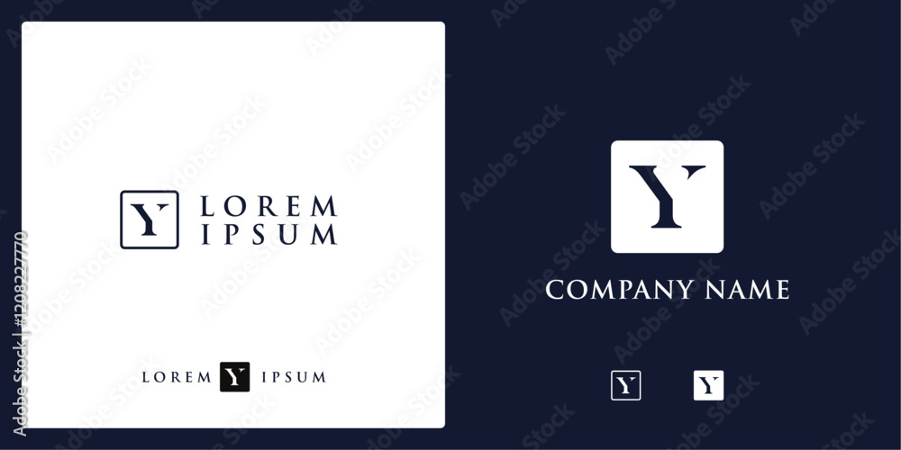 Y Letter Logo and icon with frame, vector image editable Y Letter Logo and icon with frame, vector image editable