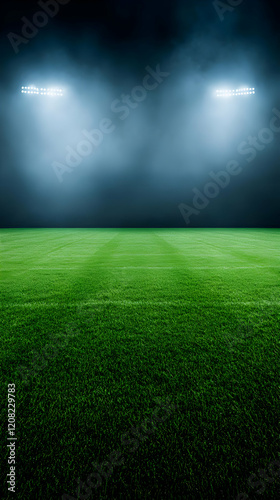 Night Stadium Green Field Background