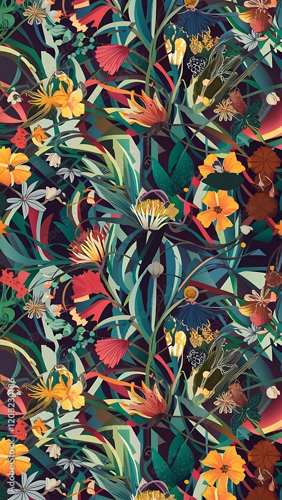 Vector Seamless Floral Pattern Illustration. Horizontally And Vertically Repeatable. Vector Seamless Floral Pattern Illustration. Horizontally And Vertically Repeatable.