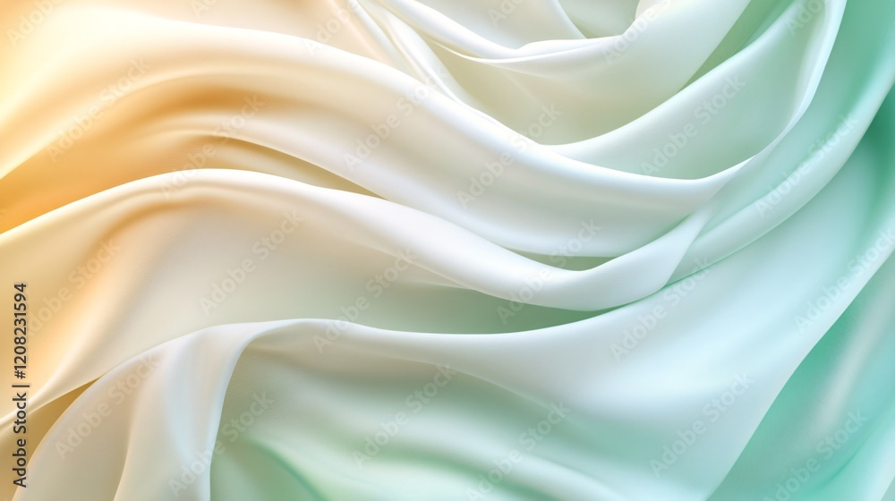 Fototapeta premium Elegant silky fabric in soft pastel colors creating a serene atmosphere.