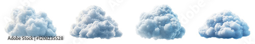 Soft fluffy clouds in various shapes creating a serene natural atmosphere
