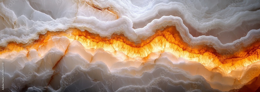 Backlit translucent white onyx marble glowing from within. Very wide background Backlit translucent white onyx marble glowing from within. Very wide background