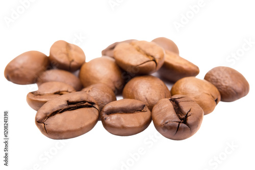 Wallpaper Mural roasted coffee beans isolated on white background PNG.AI GENERATED Torontodigital.ca