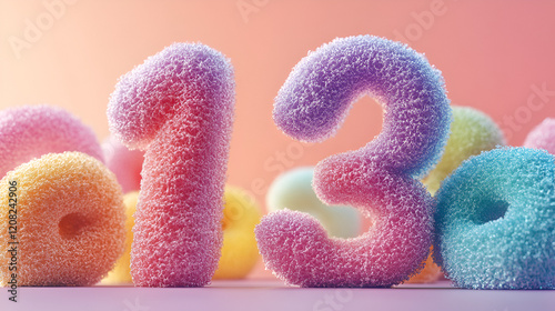 Fluffy Number Thirteen:  A whimsical image featuring the numbers 