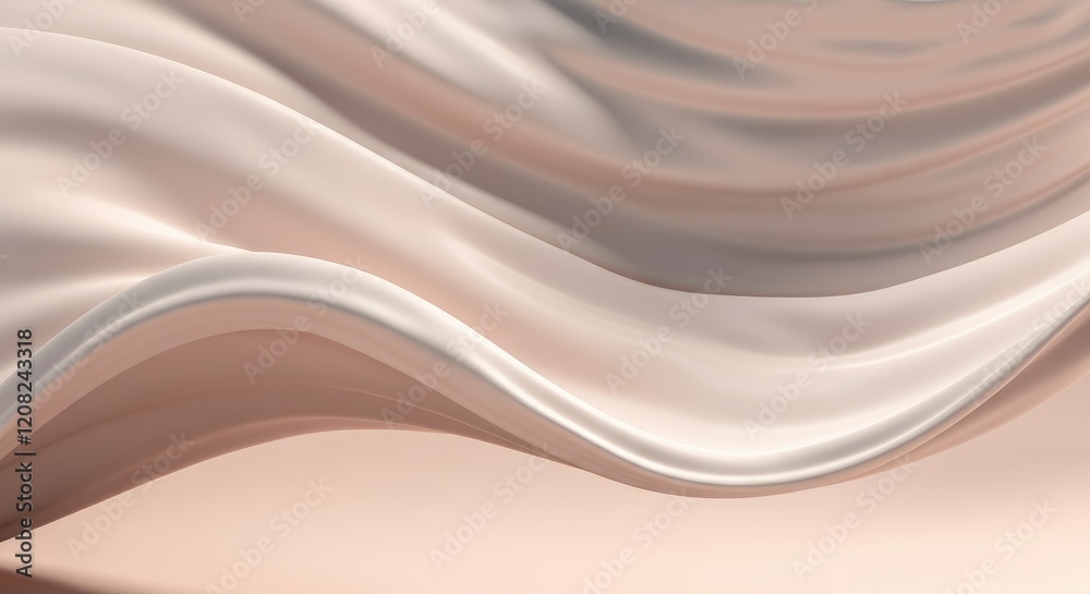 Obraz premium Wavy, flowing fabric folds in soft, gentle light
