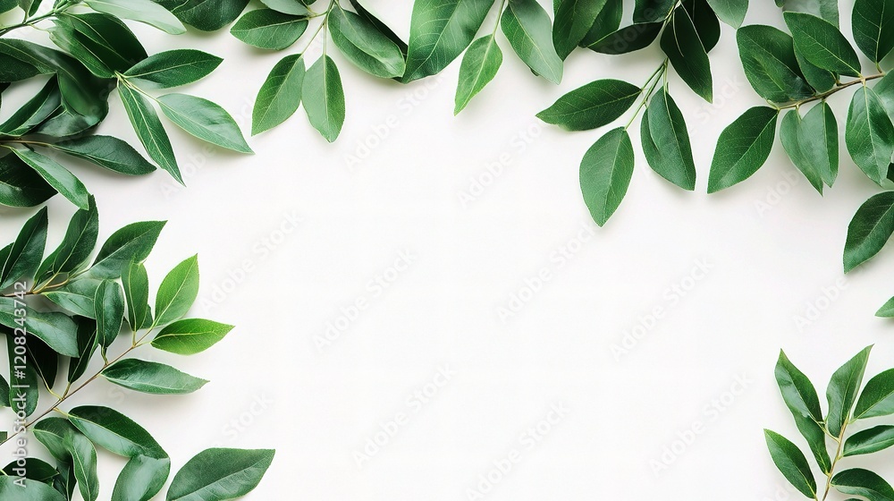 Lush Green Leaves Isolated on White Background for Creative Design Lush Green Leaves Isolated on White Background for Creative Design