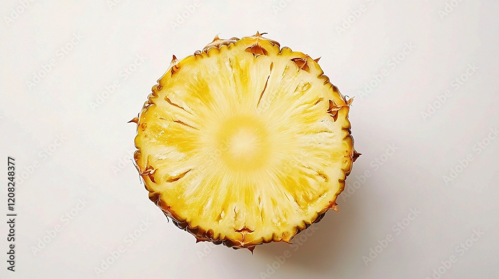 Freshly Cut Pineapple Isolated on White Background for Use Freshly Cut Pineapple Isolated on White Background for Use
