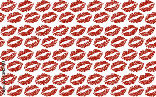 Print set of red lips. Types of lipsticks. World kissing day, Valentine's day design elements. Vector.