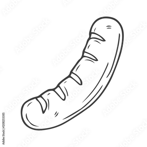 Barbecue grill sausage doodle icon vector hand drawing
