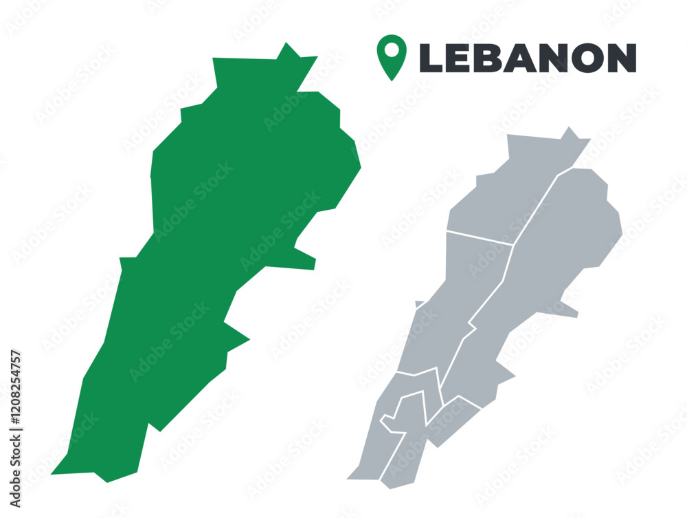 Lebanon map simple flat outline vector set Lebanon map simple flat outline vector set