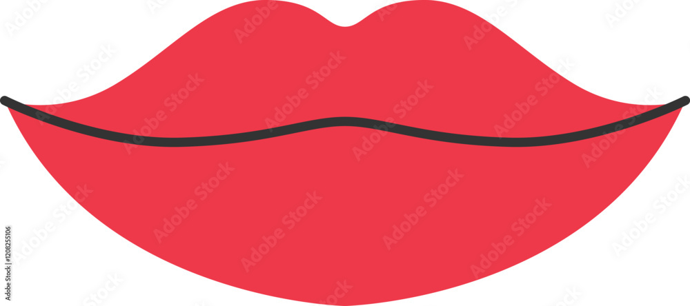 Obraz premium Sexy red lips. Vector Illustration