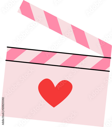 Valentine's Day clapperboard. Vector Illustration