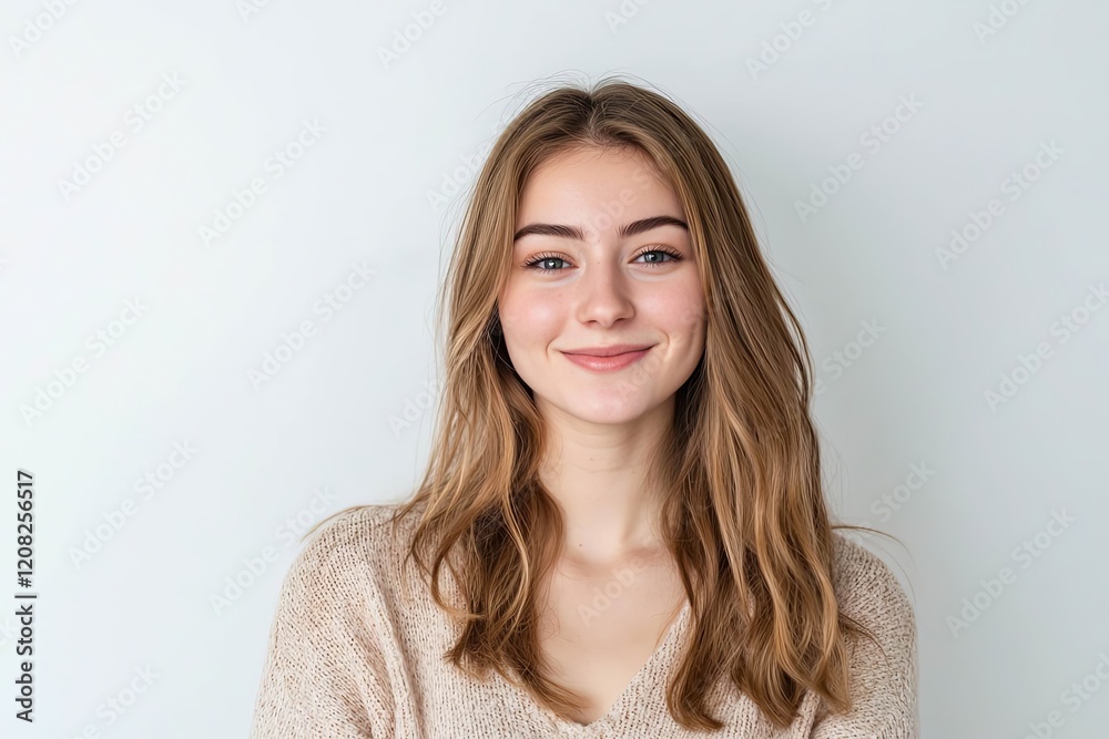 Beautiful Smiling Woman on white background. Beautiful Smiling Woman on white background.