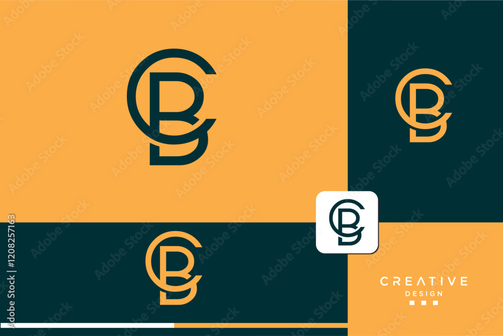 CB, BC, C, B, Abstract Letters Logo Monogram CB, BC, C, B, Abstract Letters Logo Monogram