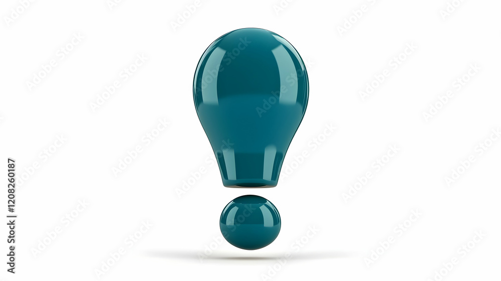 Teal 3D Exclamation Mark Illustration Teal 3D Exclamation Mark Illustration