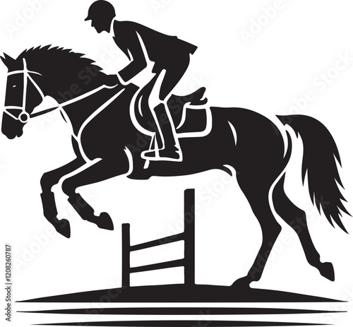 Horse Rider icon silhouette vector with white background