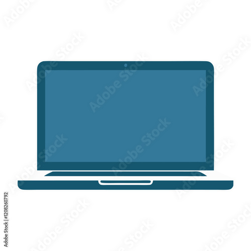 Simple Flat Icon of a Modern Laptop