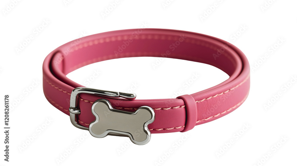 Trendy Pink Leather Dog Collar with Bone-Shaped Detail, Combining Style and Durability for Fashionable Pet Owners, Featuring Adjustable Fit and Comfortable Design Trendy Pink Leather Dog Collar with Bone-Shaped Detail, Combining Style and Durability for Fashionable Pet Owners, Featuring Adjustable Fit and Comfortable Design