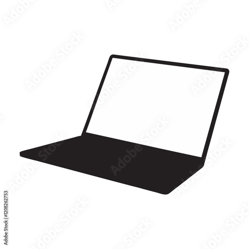 Modern Laptop Silhouettes Against a Neutral Background