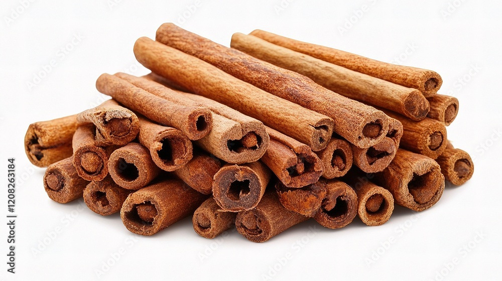 Isolated Cinnamon Sticks on White Background for Culinary Use Isolated Cinnamon Sticks on White Background for Culinary Use