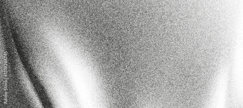 Distressed rough noise background with vintage stipple effect. 3d grainy liquid gradient texture with monochrome waves. Glitter ombre poster. Gritty halftone spray dot texture. Trendy grain vector bg