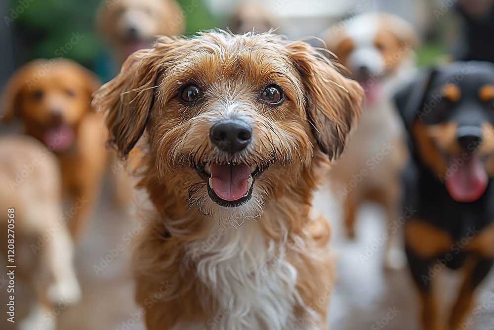 Smiling Group of Adorable Dogs in Happy Outdoor Setting with Beagle and Friends : Generative AI Smiling Group of Adorable Dogs in Happy Outdoor Setting with Beagle and Friends : Generative AI