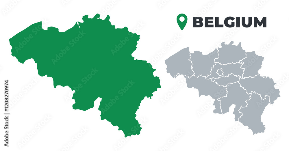 Belgium map simple flat outline vector set Belgium map simple flat outline vector set
