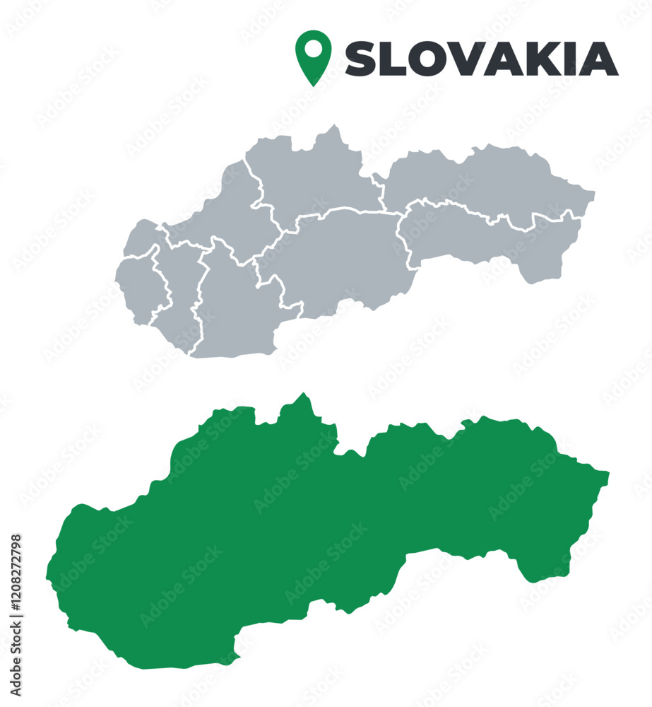 Slovakia map simple flat outline vector set Slovakia map simple flat outline vector set