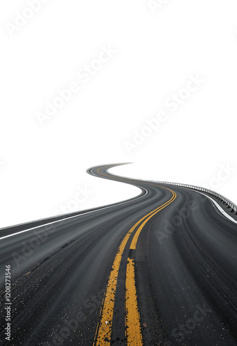 Transparent PNG available Twisty road isolated on transparent or white background, png