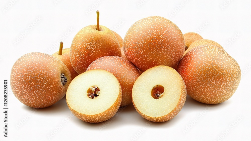 Fototapeta premium Fresh Pears Isolated on White Background for Culinary Use and Design