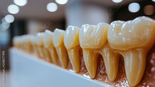 Dental model teeth display in modern clinic photo