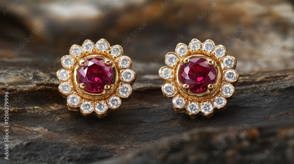 flower-shaped diamond earring generative ai flower-shaped diamond earring generative ai