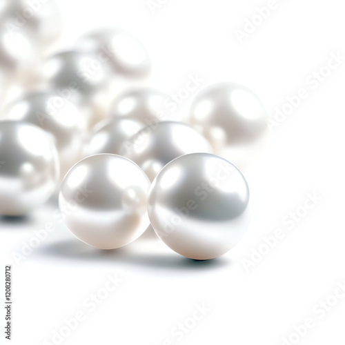 Elegant close-up of lustrous white pearls, symbolizing beauty, luxury, and nature's artistry in jewelry and fashion. photo