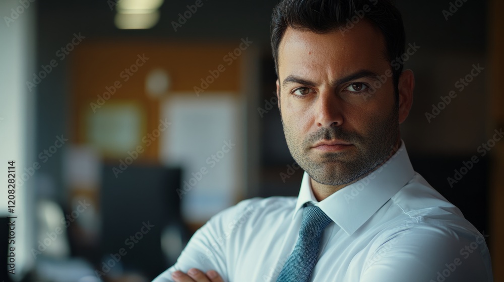 Fototapeta premium business man with arms crossed generative ai