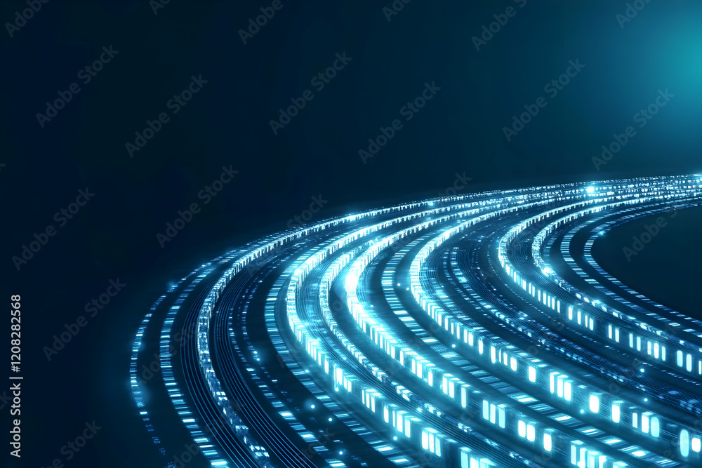 Fototapeta premium Abstract 3D Blue Data Stream Background