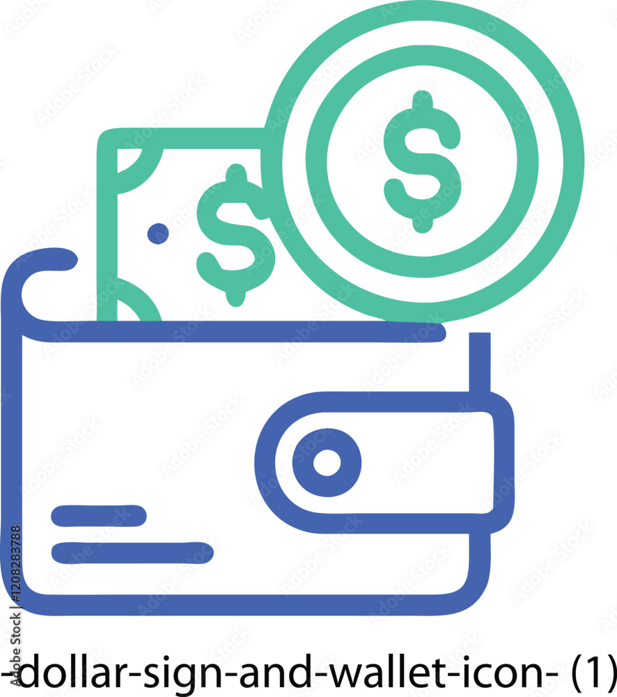 illustration of a wallet with money illustration of a wallet with money