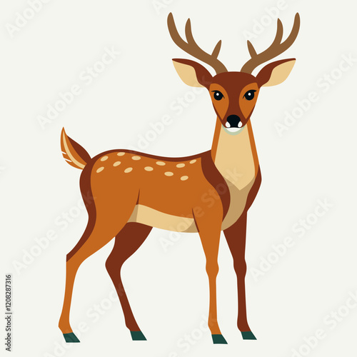 Wallpaper Mural deer cartoon isolated on white Torontodigital.ca