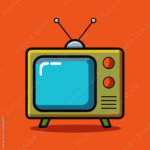 retro tv set with space