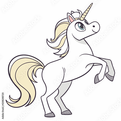 unicorn cartoon isolated vector illustration