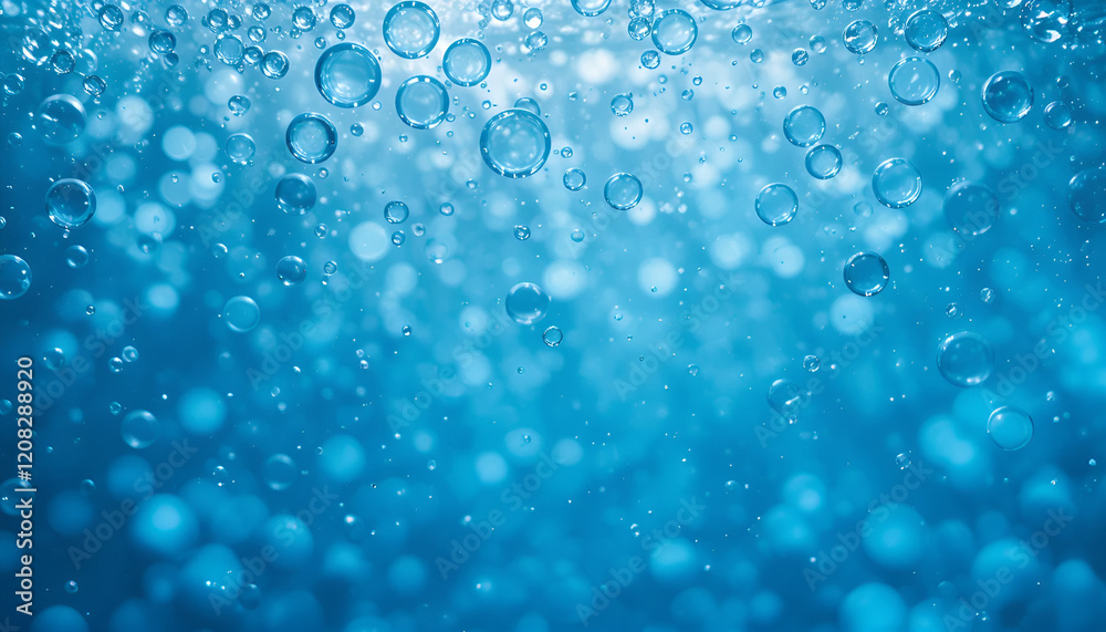 Clear blue water bubbles, cut out